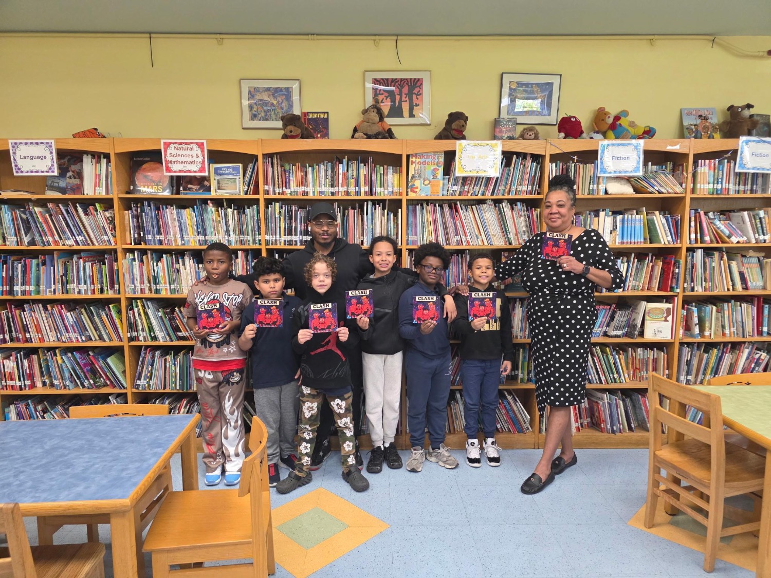 Scholars in a school library session